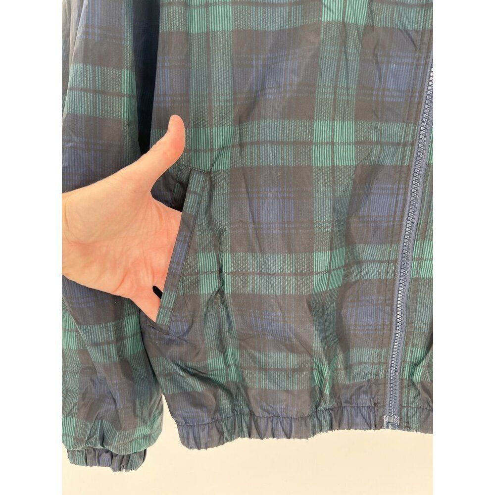 Vintage Jerzees Z Sport Windbreaker Jacket Plaid Pattern Zip Closure Nylon Mens - Picture 7 of 11